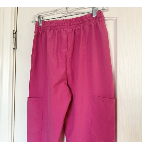 Scrubaid Pink Scrub Jogger Set 1338 & Dickies Red Scrub Top Lot - Picture 2 of 10